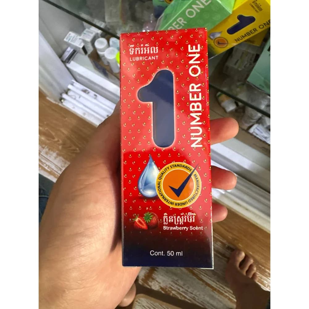 Number One Lubricant Strawberry Scent Strawberry-scented water-based lubricant, 50 mL