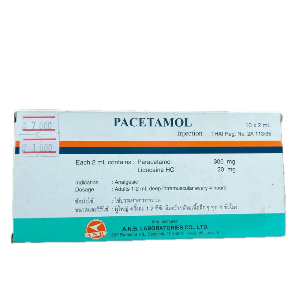Pacetamol 300 mg / 20 mg per 2 ml