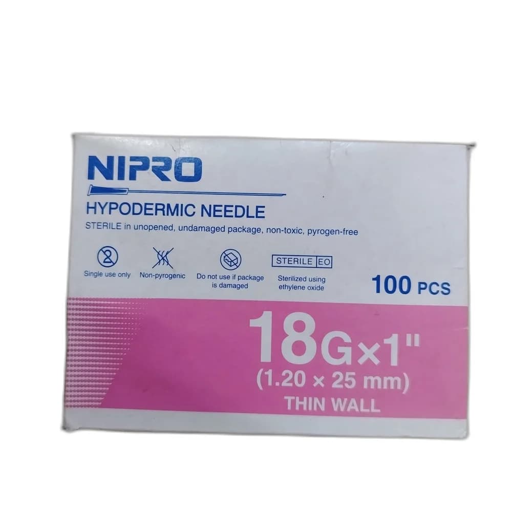 Nipro Hypodermic Needle 18G x 1" (1.20 x 25 mm)
