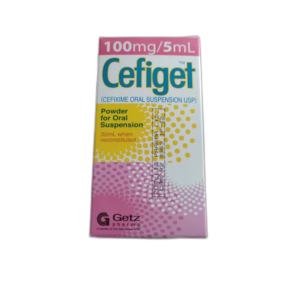 Cefiget Oral Suspension 100 mg / 5 mL 100 mg / 5 mL, 30 mL when reconstituted