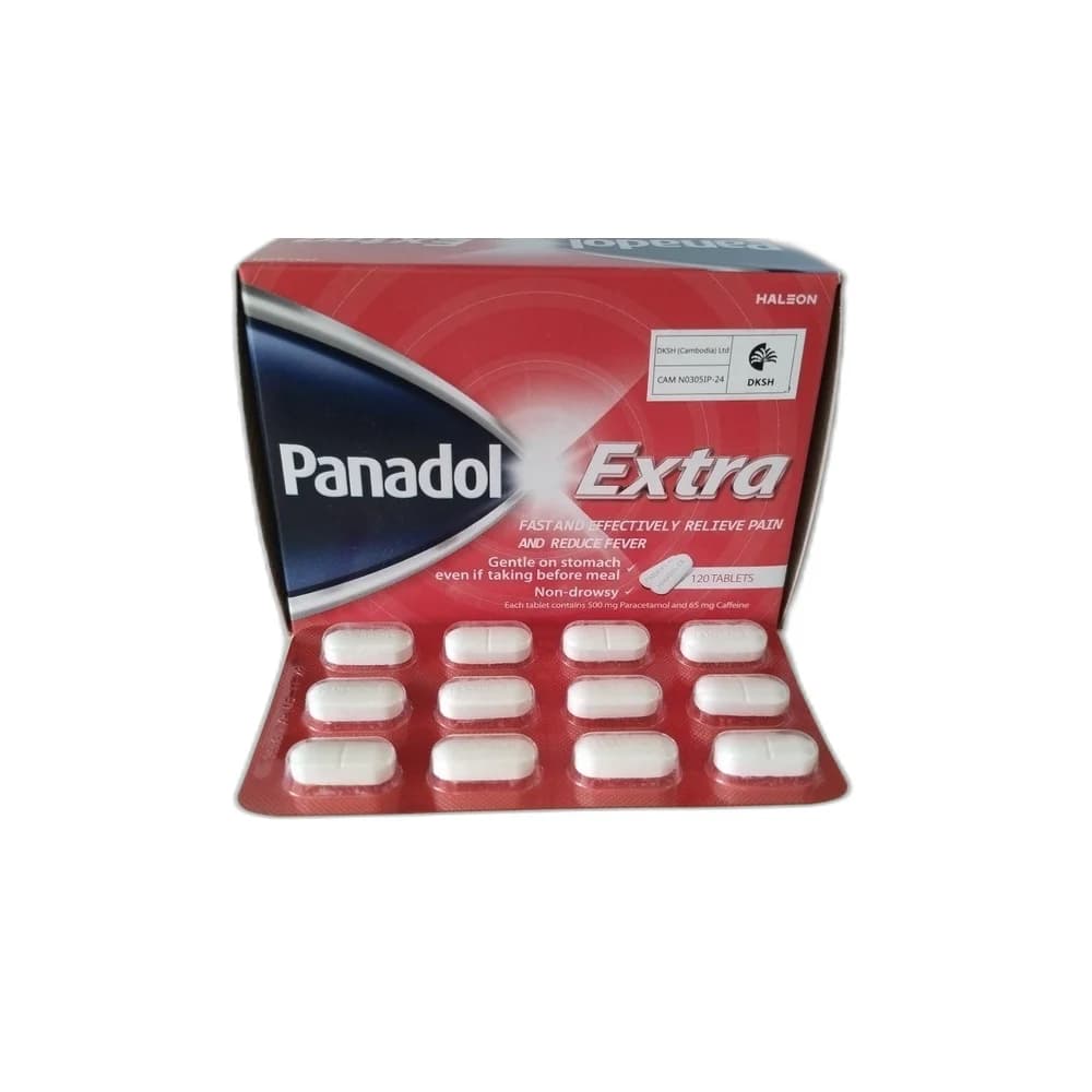 Panadol Extra Paracetamol 500 mg + caffeine 65 mg per tablet