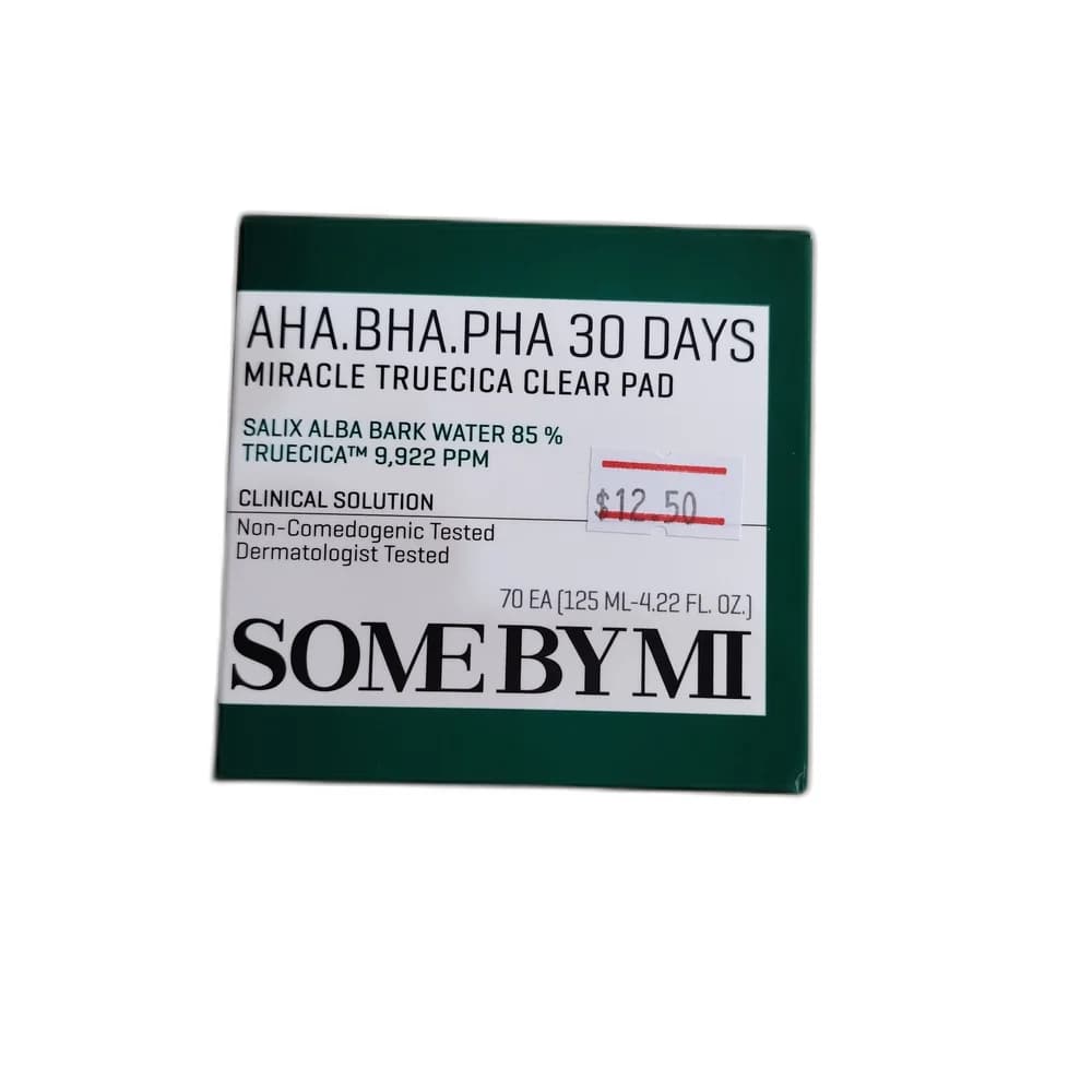 SOME BY MI AHA.BHA.PHA 30 Days Miracle Truecica Clear Pad TRUECICA™ 9,922 ppm; Salix Alba Bark Water 85%
