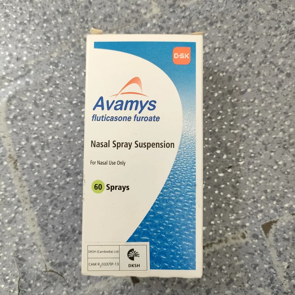 Avamys Nasal Spray Suspension Fluticasone furoate 27.5 micrograms per actuation; 60 sprays per bottle