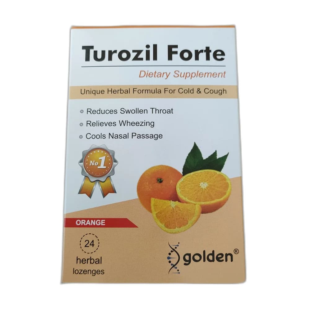 Turozil Forte Orange Herbal Lozenges 60 g, 24 lozenges