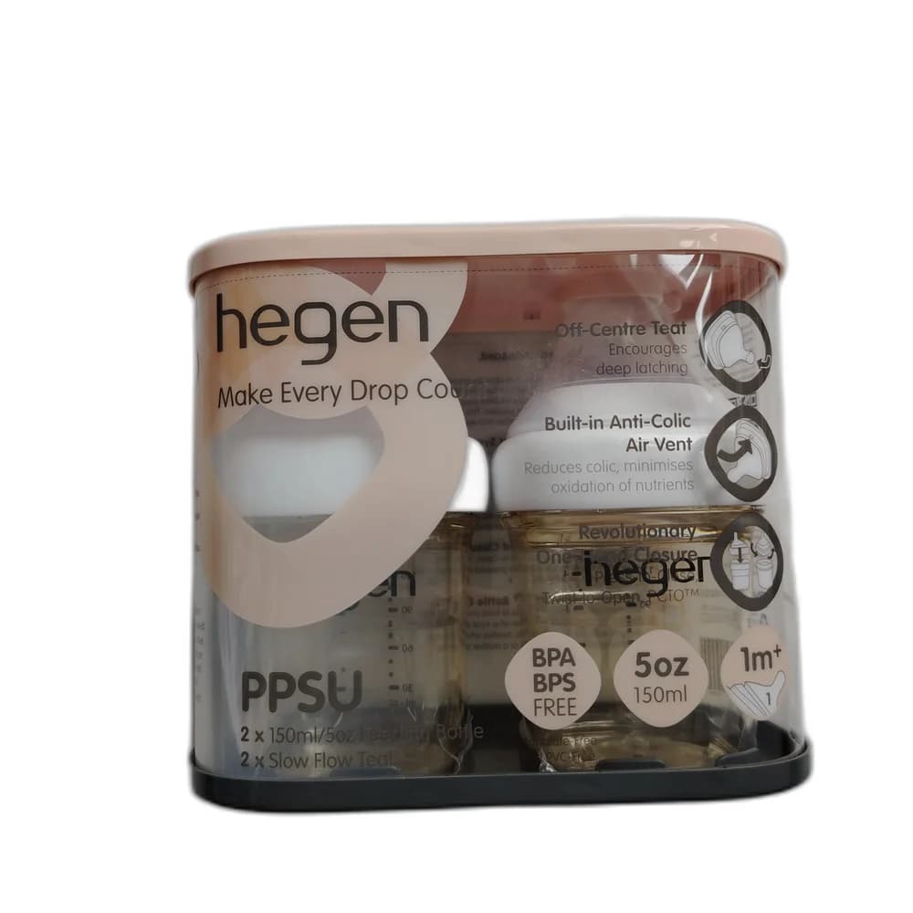 Hegen PCTO PPSU Feeding Bottle 150ml (5oz, 2-Pack, Slow Flow, 1m+) 150 ml