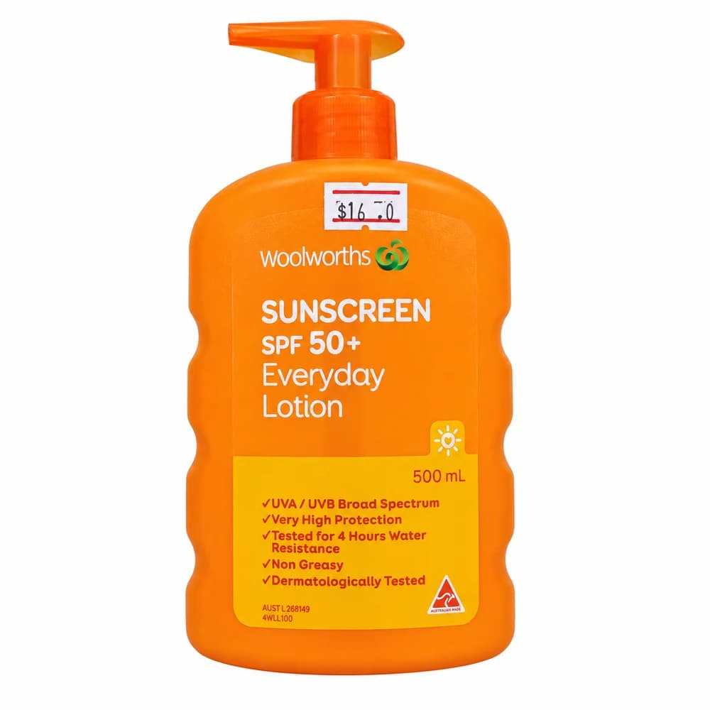 Woolworths Sunscreen Everyday Lotion SPF 50+ / 500 ml