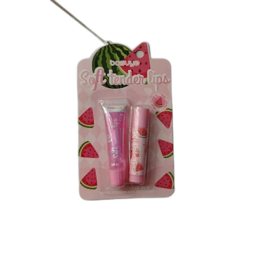 Bosuya Soft Tender Lips (Watermelon) Lip gloss 7 g + magic lip balm 4 g