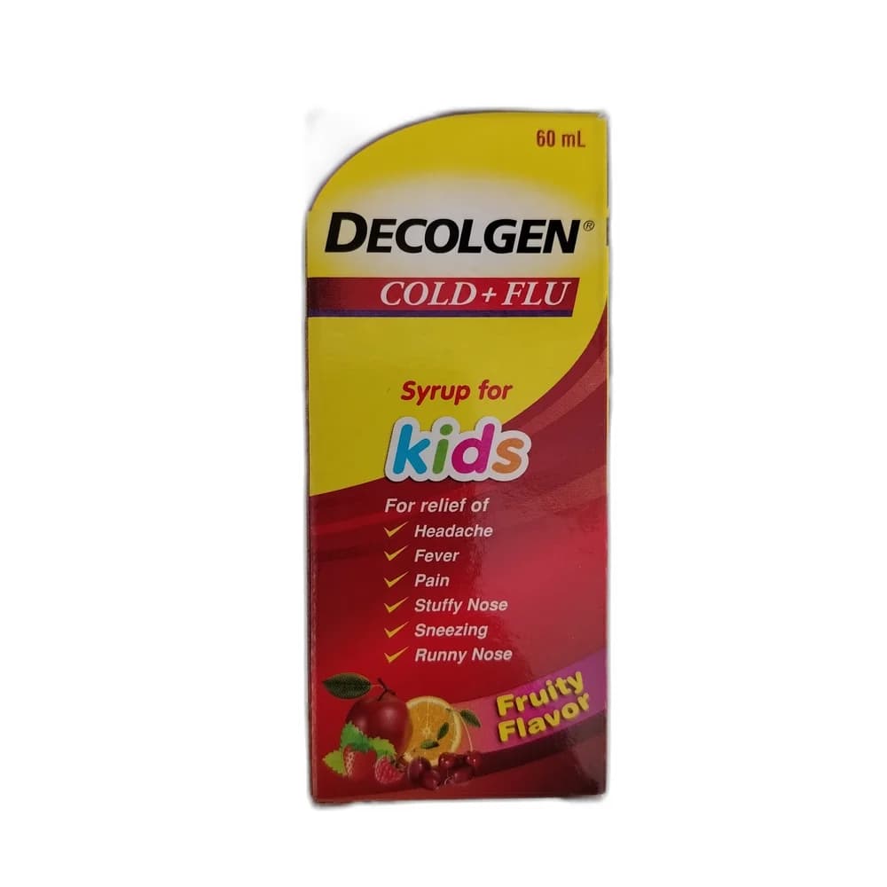 Decolgen Paracetamol 100 mg / Phenylephrine HCl 2.5 mg / Chlorpheniramine maleate 0.33 mg per 5 mL