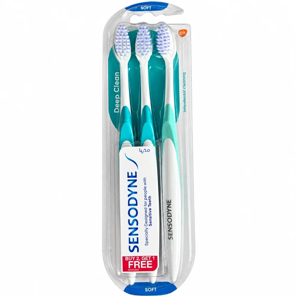 Sensodyne Deep Clean Soft; 3 toothbrushes