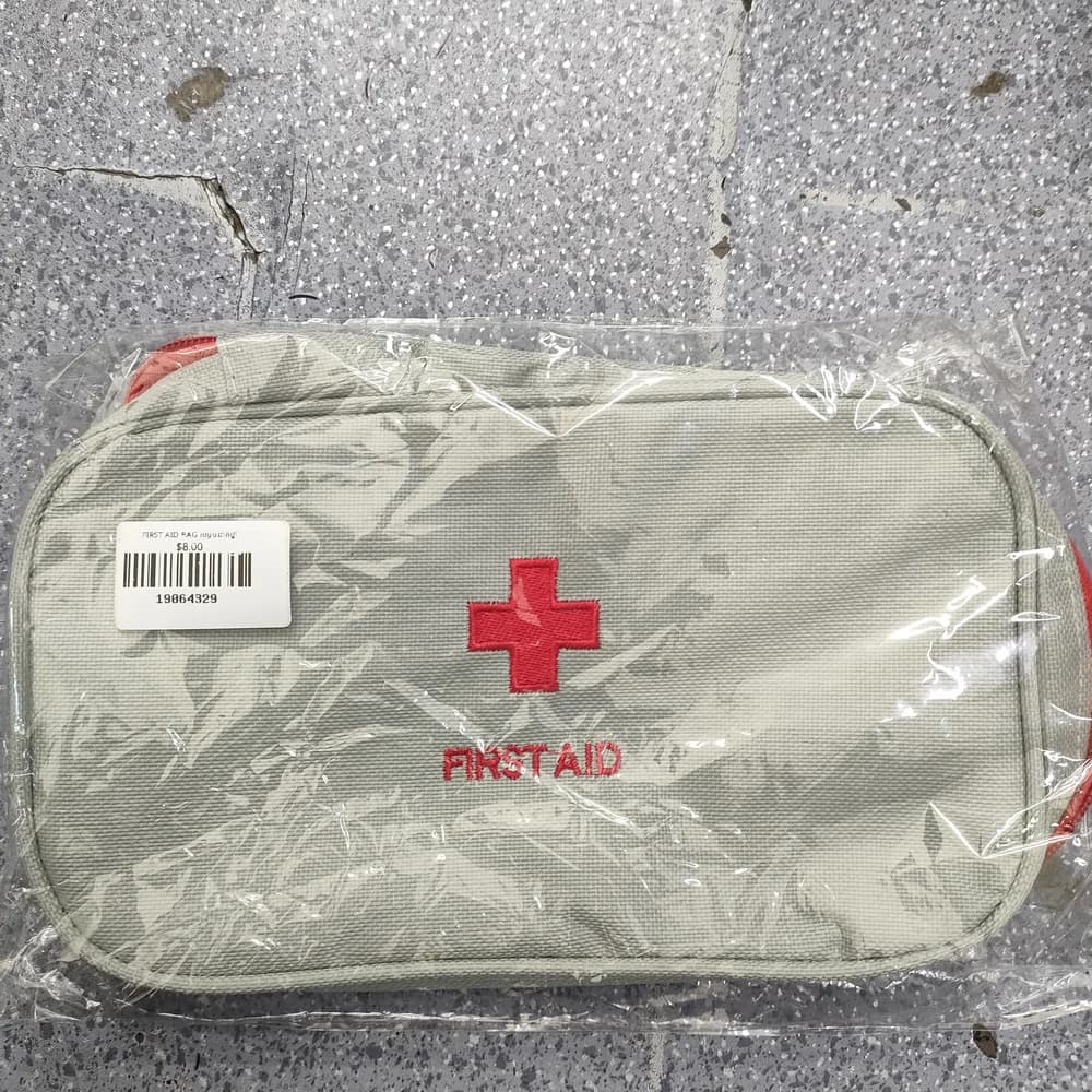 First Aid Pouch (White / Beige) Empty fabric first aid organizer pouch