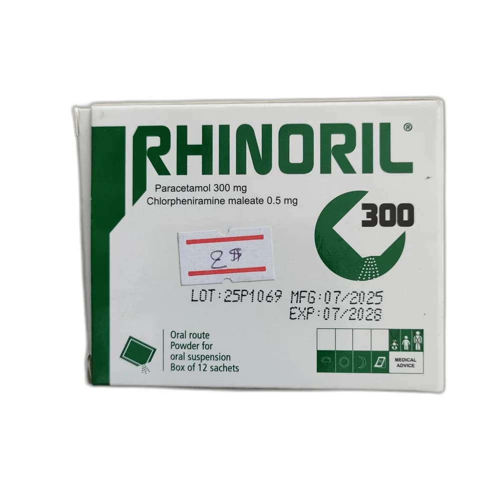 Rhinoril 300 Paracetamol 300 mg + Chlorpheniramine maleate 0.5 mg per sachet