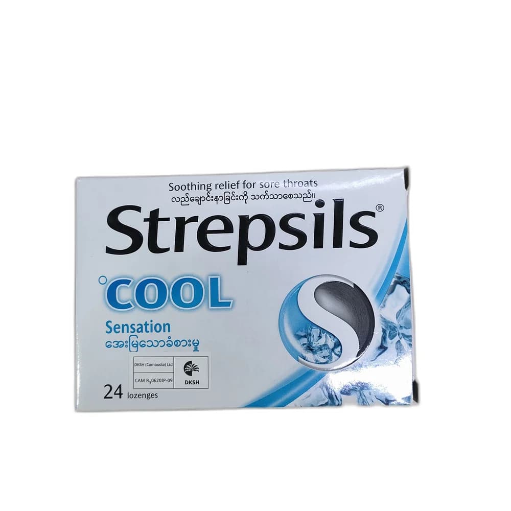 Strepsils Cool 2,4-Dichlorobenzyl alcohol 1.2 mg + Amylmetacresol 0.6 mg + Menthol 7 mg