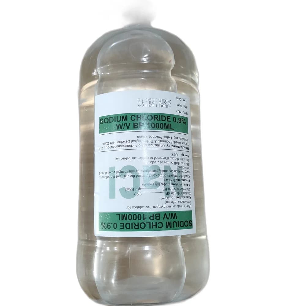 Sodium Chloride 0.9% W/V BP 1000ml 0.9% (Sodium Chloride 0.9 g per 100 mL)
