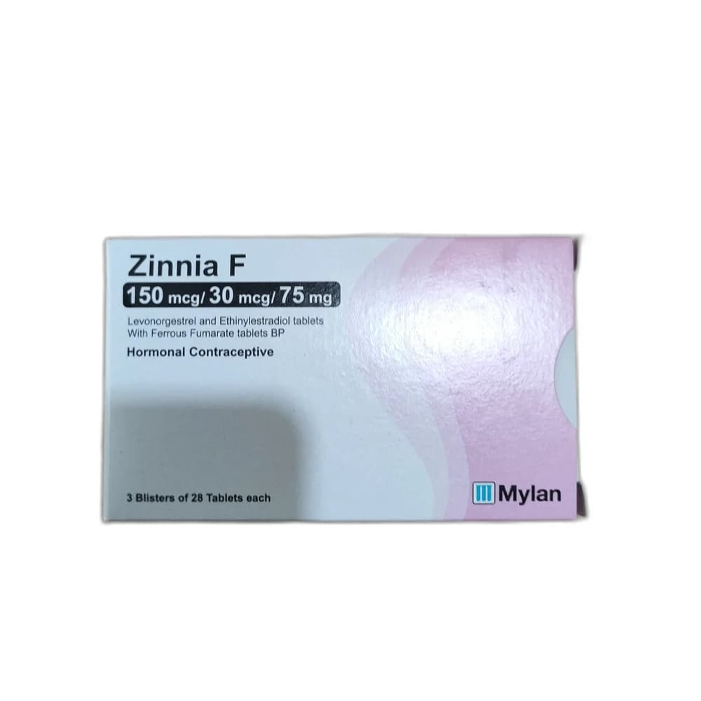 Zinnia F 150 mcg / 30 mcg / 75 mg
