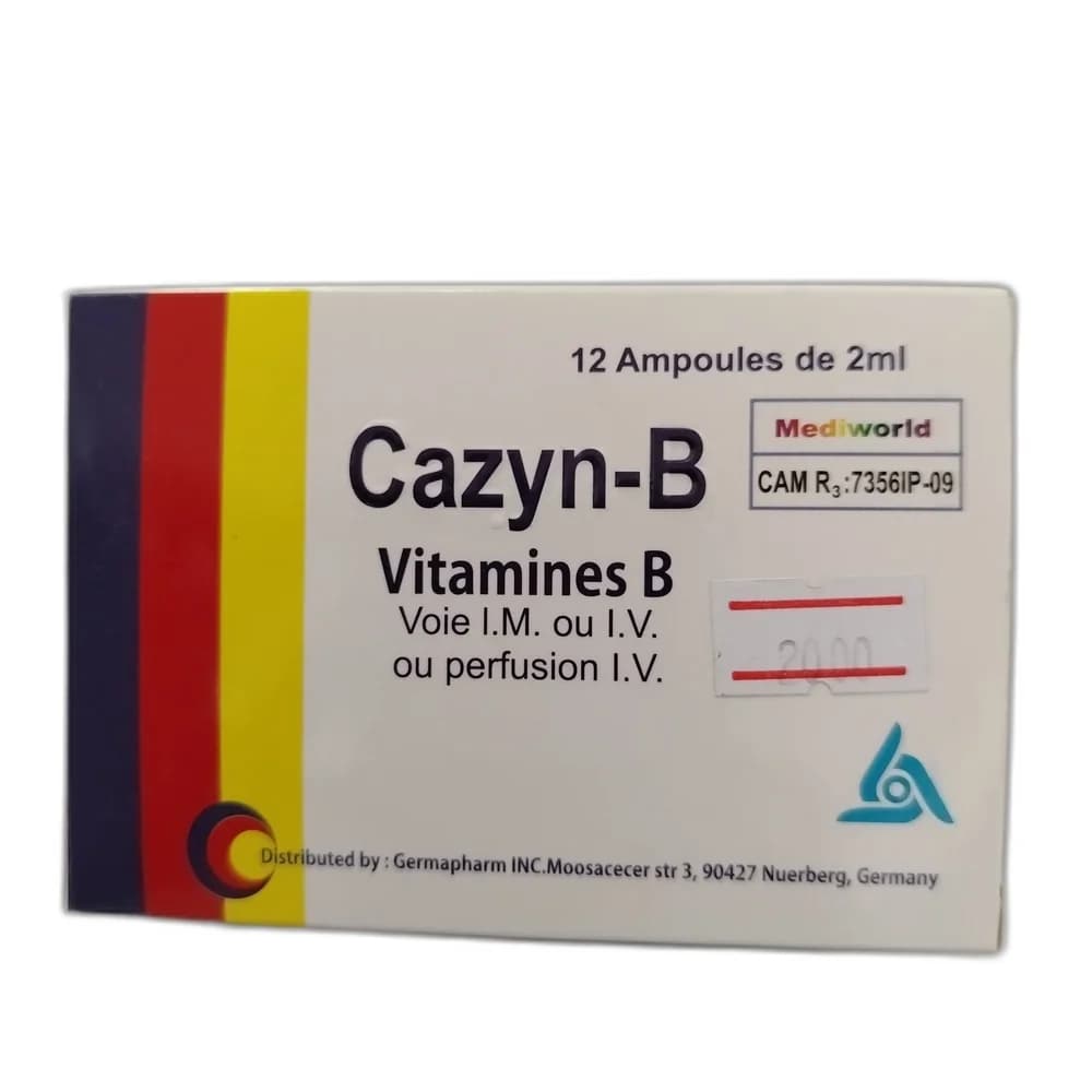 Cazyn-B B1 1 mg / B2 4 mg / B5 6 mg / B6 4 mg / PP 40 mg per 2 mL ampoule