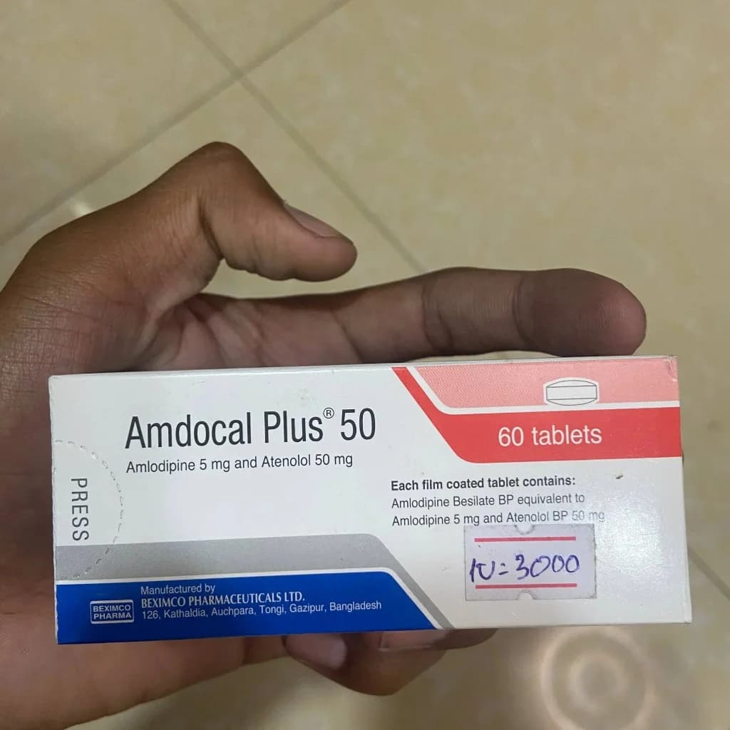 Amdocal Plus 50 Amlodipine 5mg + Atenolol 50mg