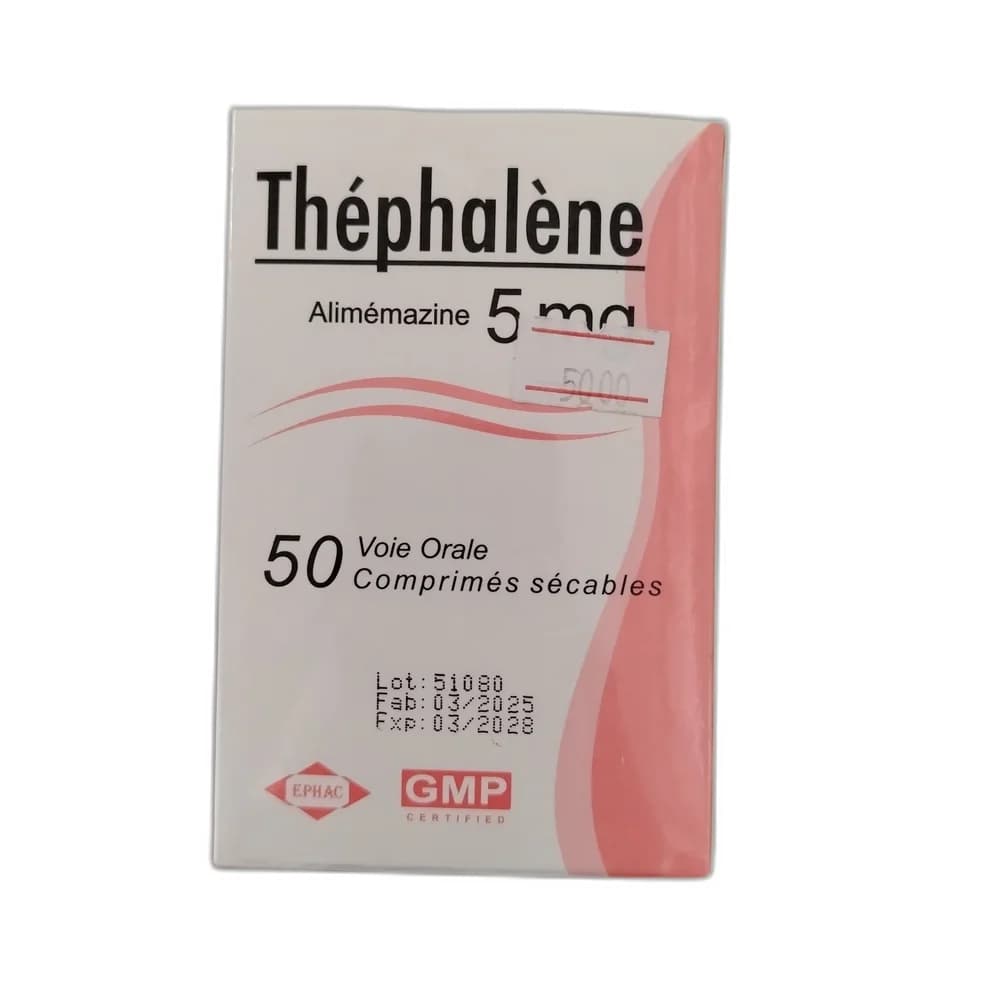 Thephalene 5 Alimemazine 5 mg per scored oral tablet (50 tablets per box)