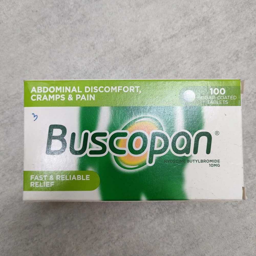 Buscopan Hyoscine butylbromide 10 mg per sugar-coated tablet
