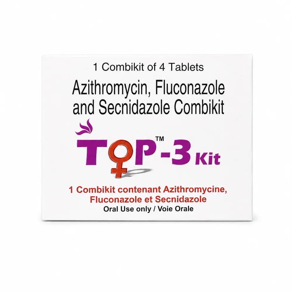 TOP-3 Kit Azithromycin 1 g, fluconazole 150 mg and secnidazole 1 g combikit