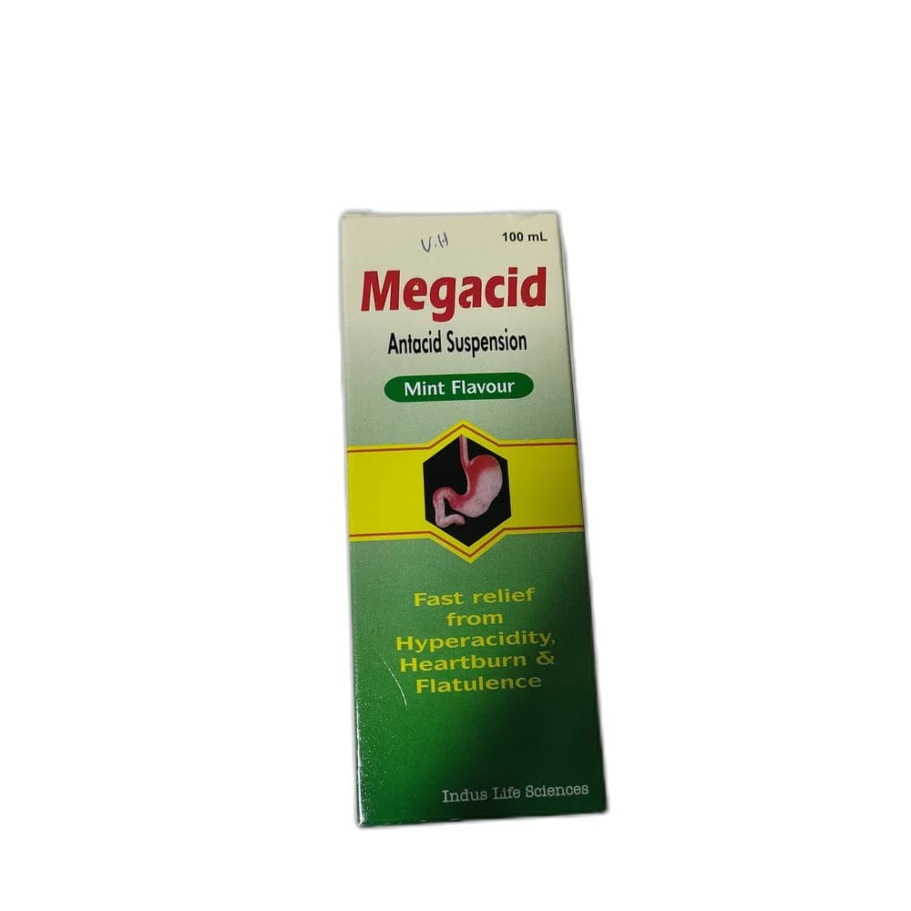 Megacid 200 mg/250 mg/250 mg/125 mg per 15 ml