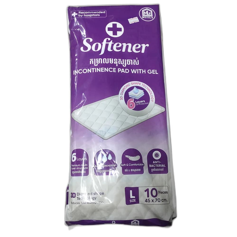 Muyly Softener Incontinence Pad with Gel L, 45 x 70 cm