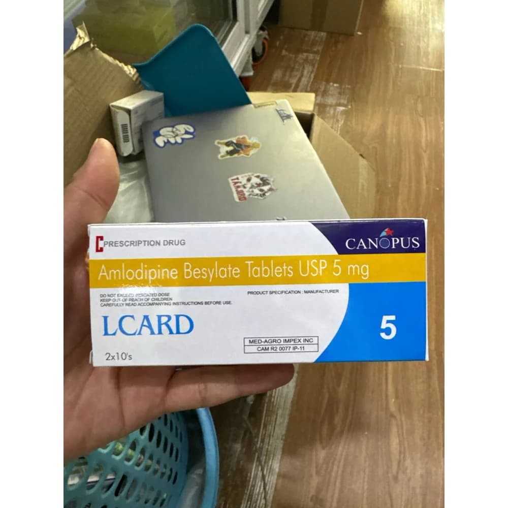 LCARD 5 mg amlodipine besilate tablets, 20 tablets