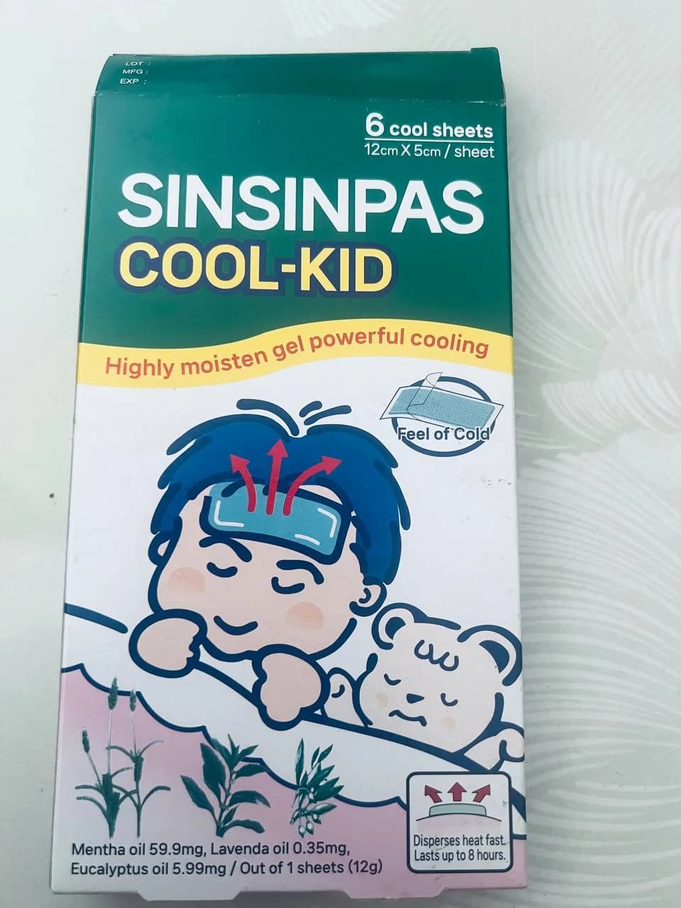 Sinsinpas Cool-Kid Mentha oil 59.9mg/Lavenda oil 0.35mg/Eucalyptus oil 5.99mg