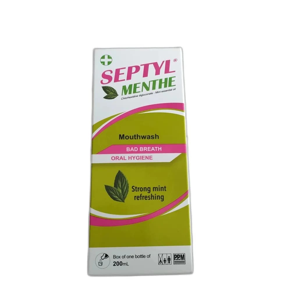 Septyl Menthe Chlorhexidine Mouthwash Chlorhexidine digluconate 0.1% w/v with mint oil 0.25% v/v, 200 mL