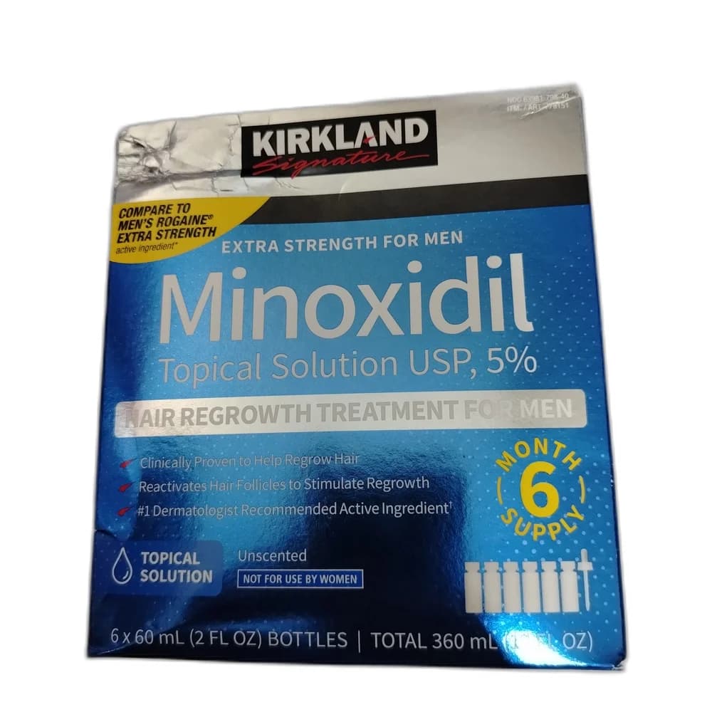 Kirkland Signature Minoxidil 5% Extra Strength for Men Hair Regrowth (6 Month Supply) 5% (6 x 60 ml)