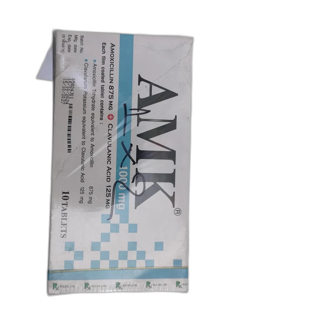 AMK 1000 mg (Amoxicillin 875 mg + Clavulanic Acid 125 mg)