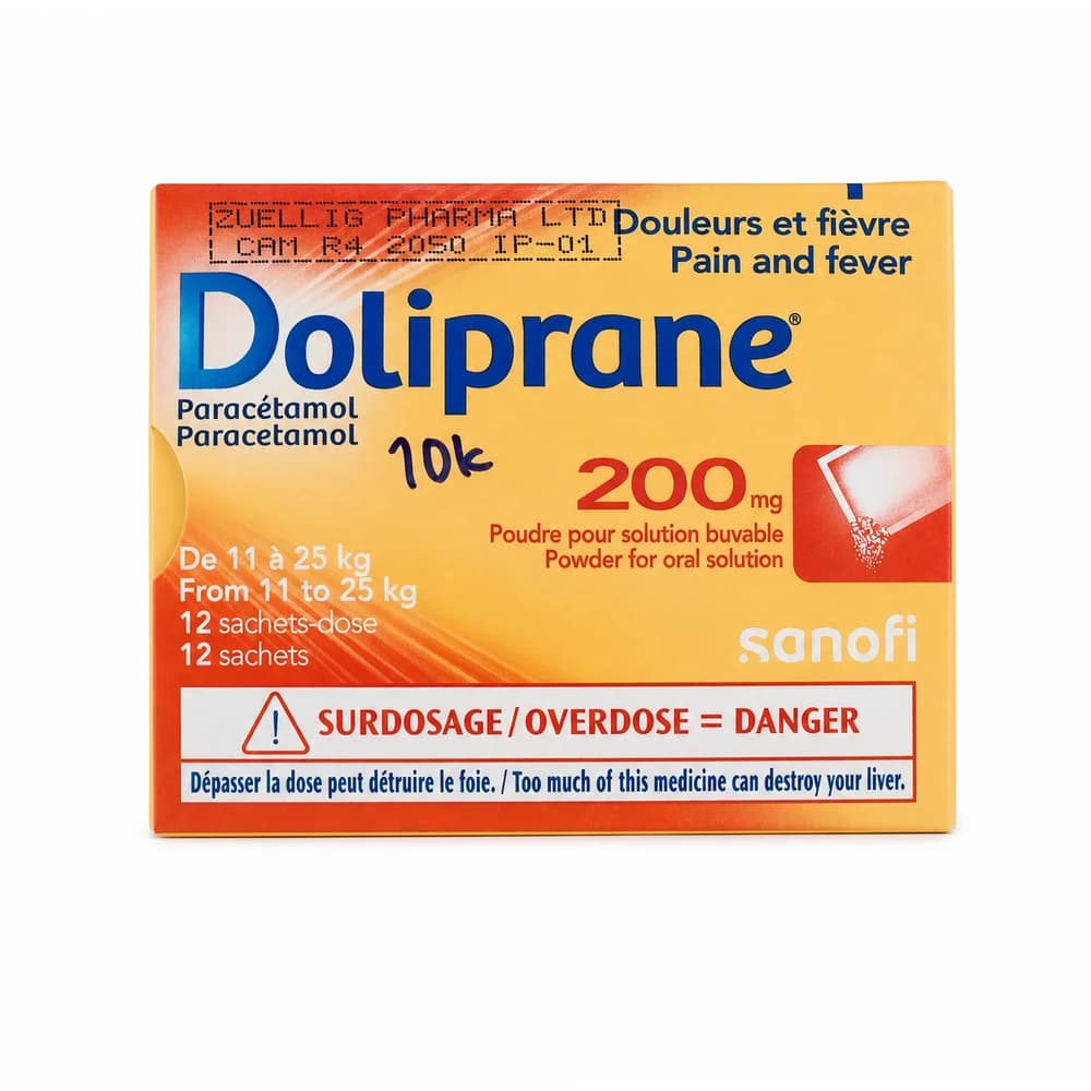 Doliprane Paracetamol 200 mg powder