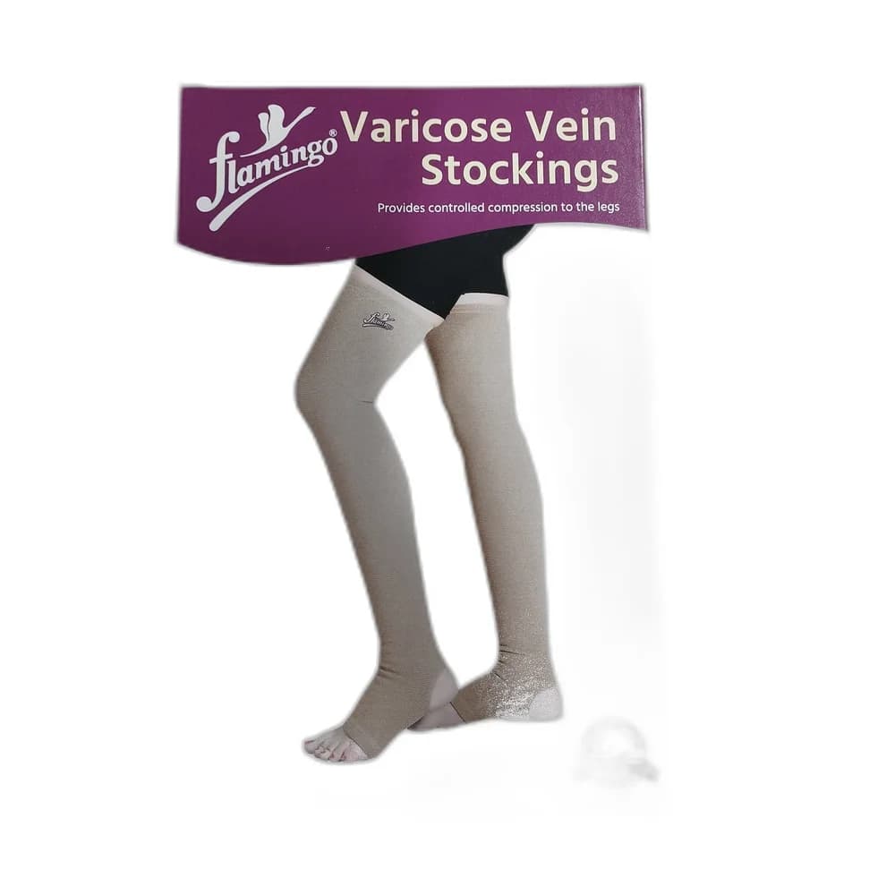 Flamingo Varicose Vein Stockings Large, Beige