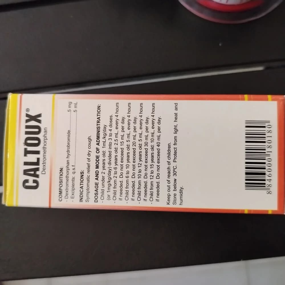 Caltoux Dry Cough (Adult) Dextromethorphan hydrobromide 6.65 mg per 5 mL