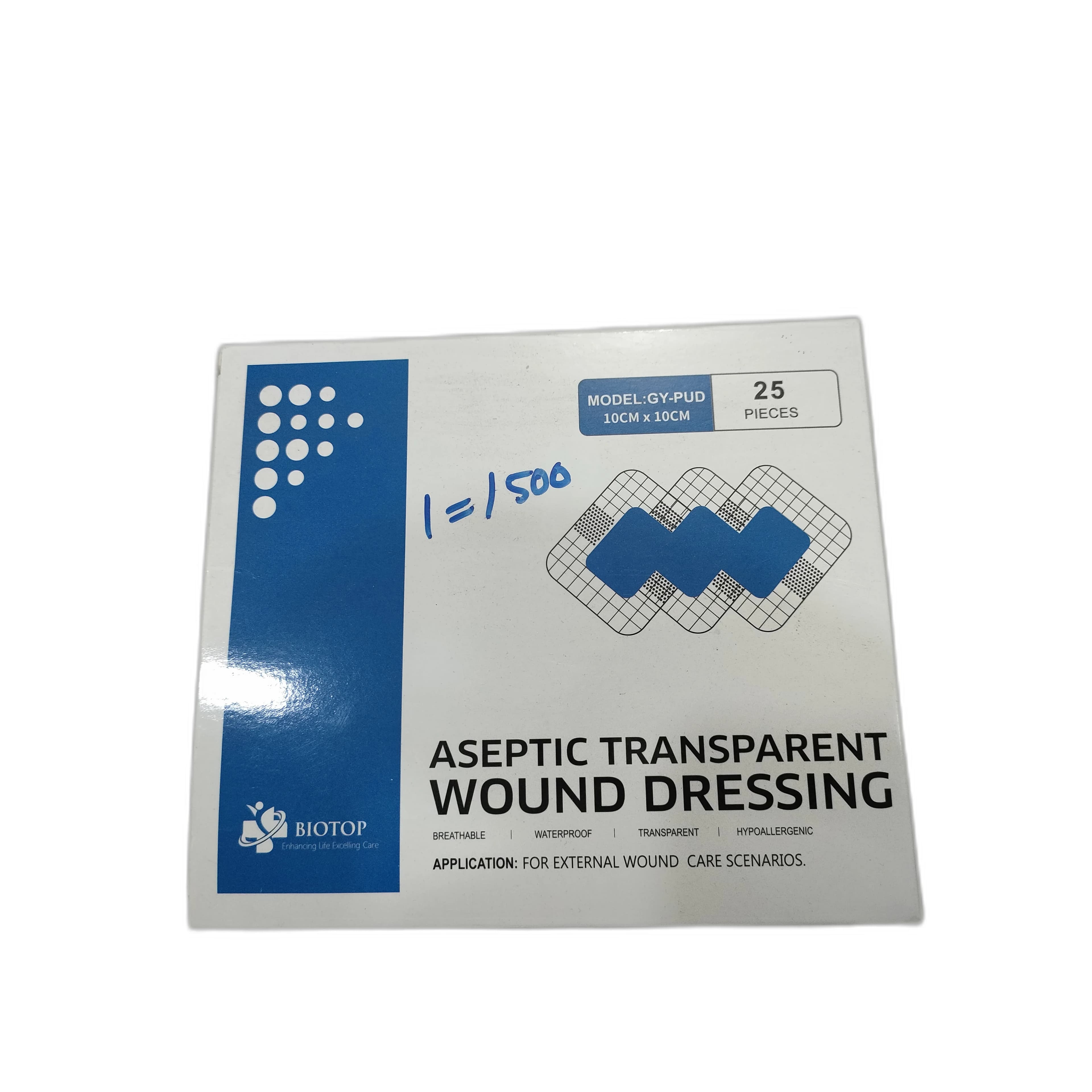 Biotop Aseptic Transparent Wound Dressing 10 cm x 10 cm