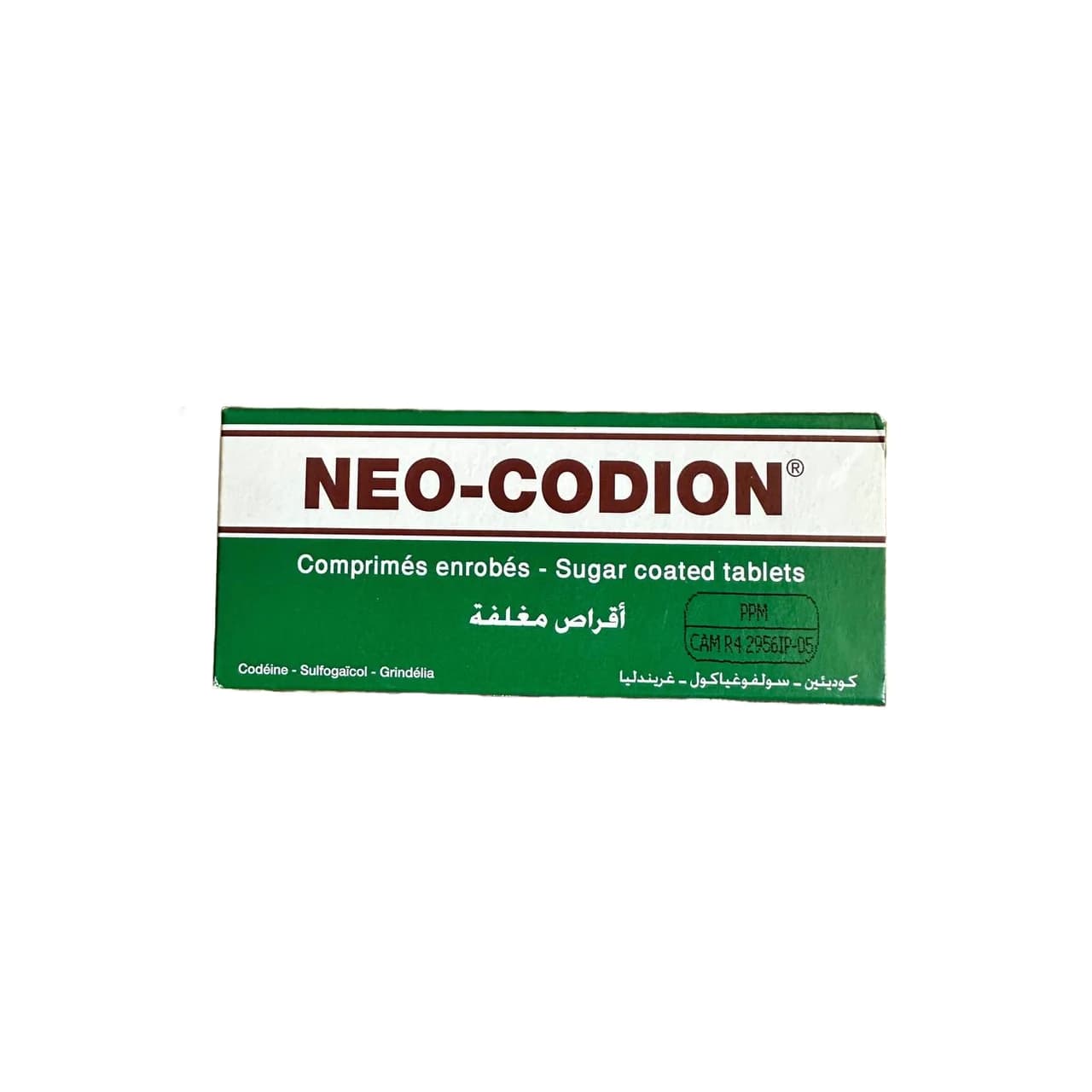 Neo-Codion Codeine camphosulfonate 25 mg / Sulfogaiacol 100 mg / Grindelia extract 20 mg