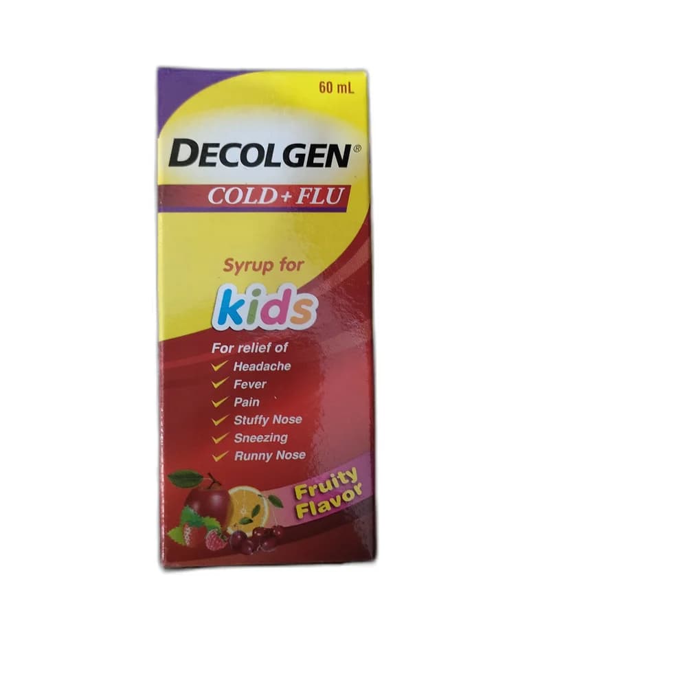 Decolgen Cold + Flu Kids 100 mg / 2.5 mg / 0.33 mg per 5 ml