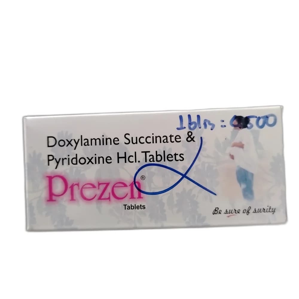 Prezen Doxylamine succinate 10 mg + Pyridoxine HCl 10 mg per film-coated tablet (3 x 10 tablets per box)