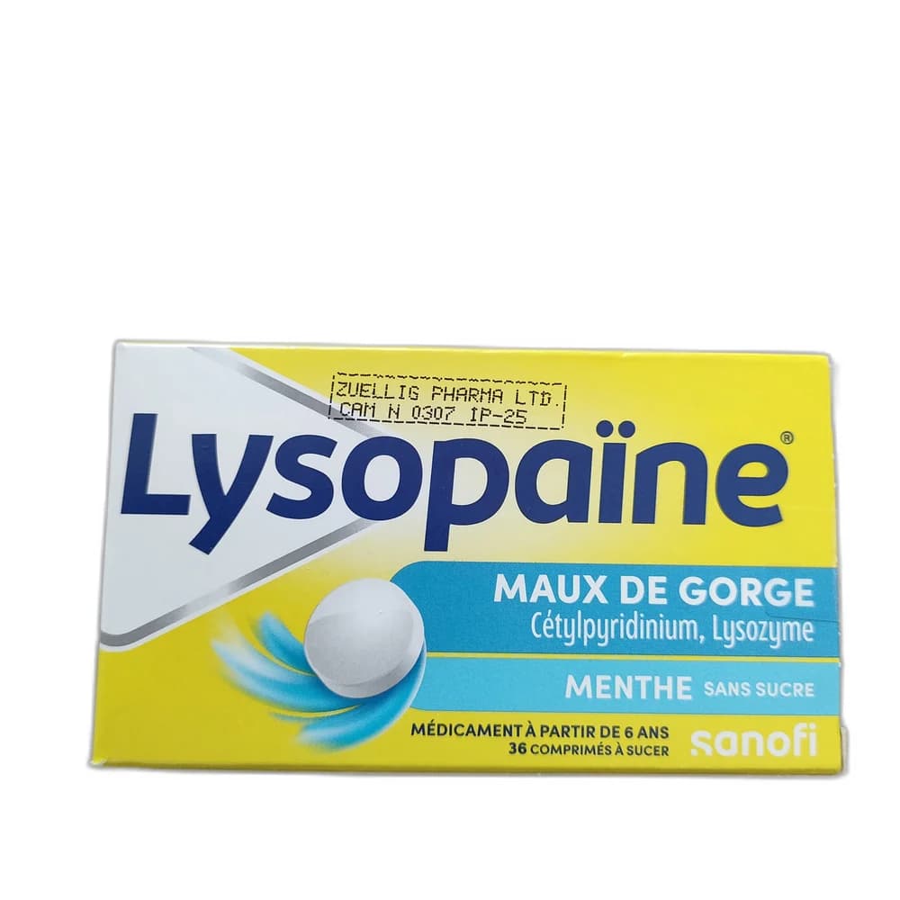 Lysopaïne Maux de Gorge Menthe 36 lozenges