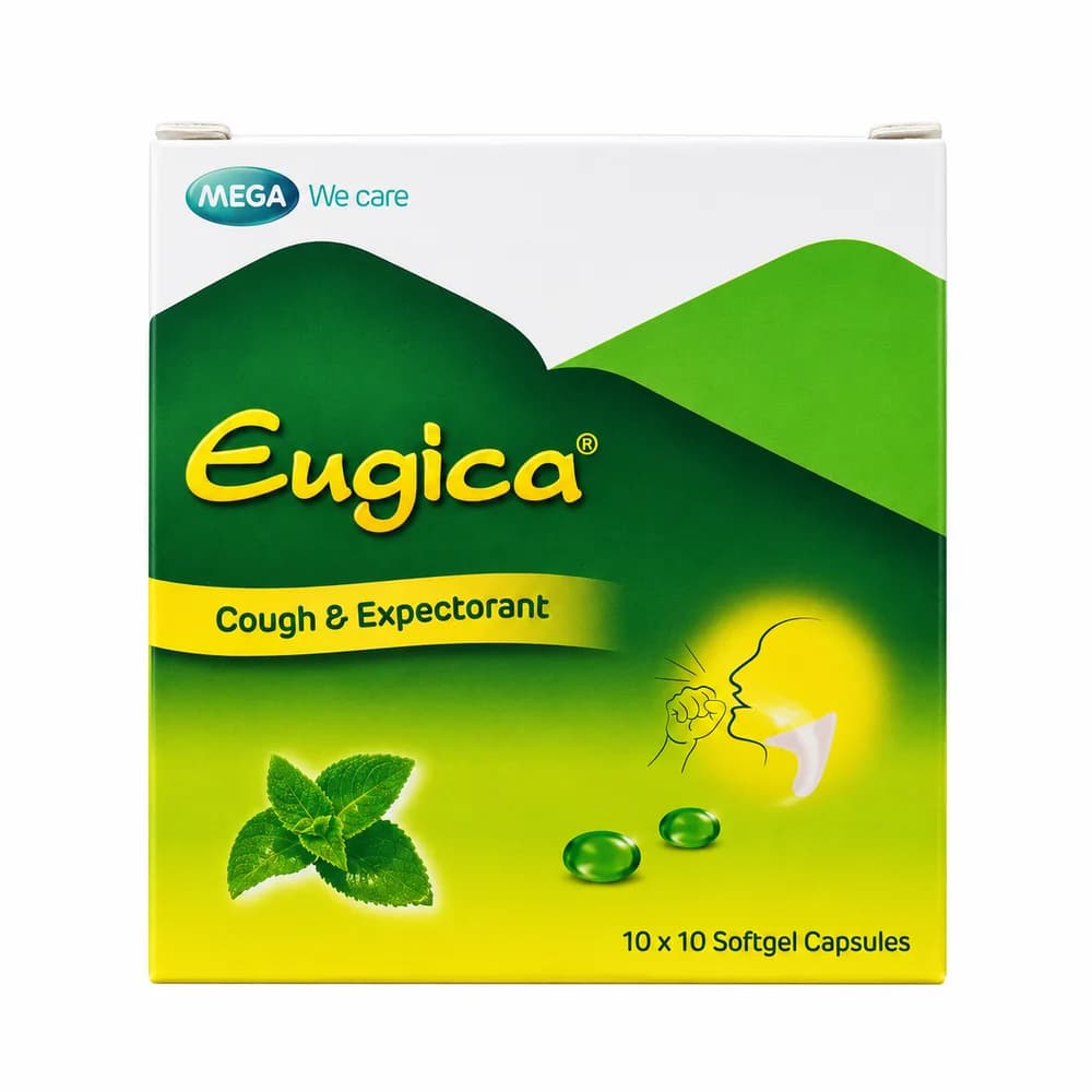Eugica 100 mg / 0.5 mg / 0.5 mg / 0.18 mg per softgel capsule