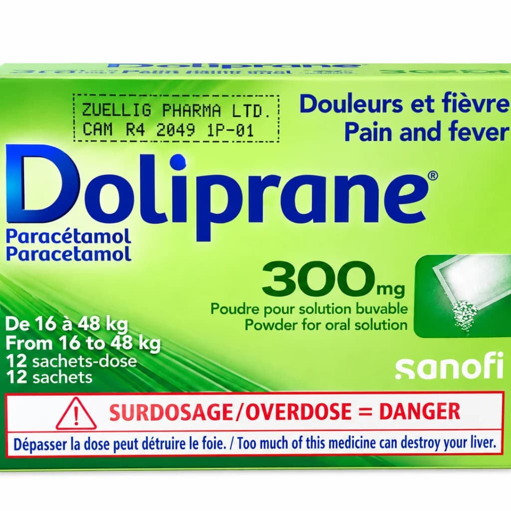 Doliprane Paracetamol 300 mg per sachet