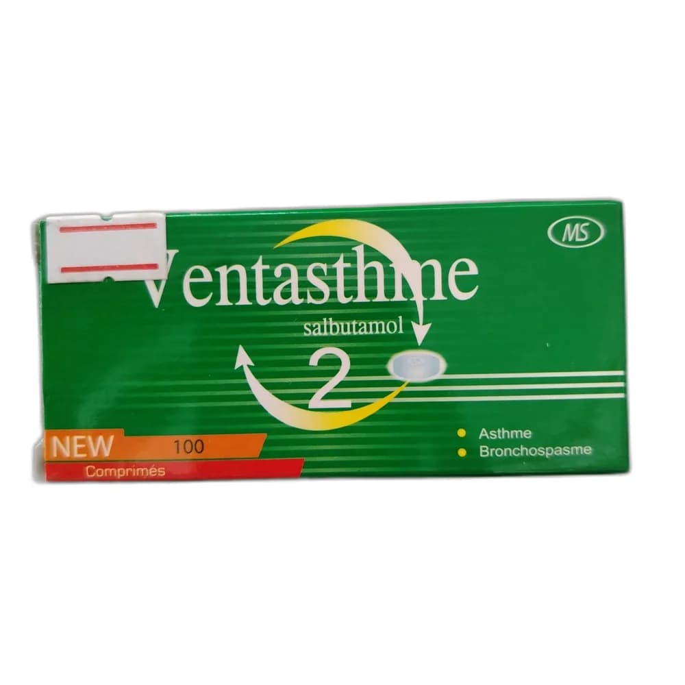 Ventasthme 2 Salbutamol 2 mg per oral tablet (10 x 10 tablets per box, 100 tablets total)