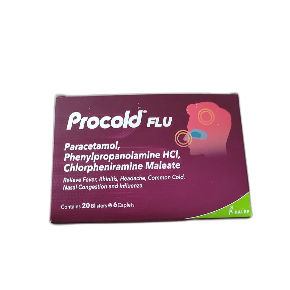 Procold Flu Caplets 500 mg / 25 mg / 2 mg