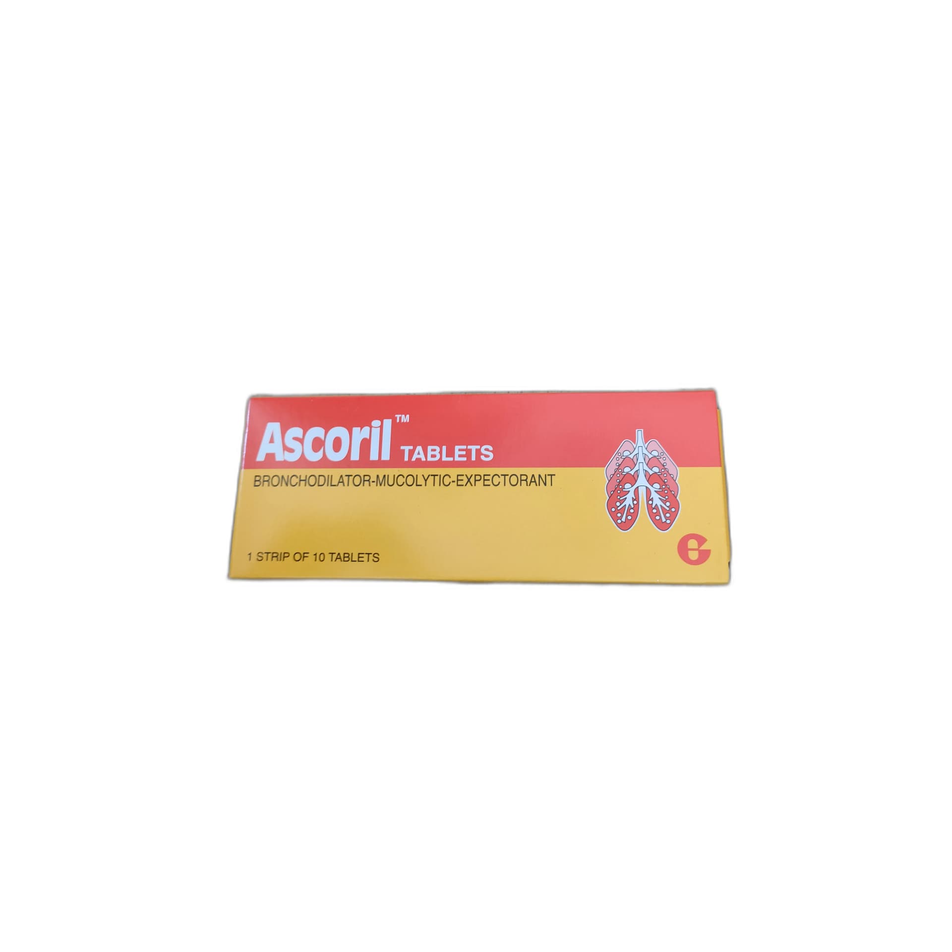 Ascoril Tablets Salbutamol 2mg + Bromhexine 8mg + Guaifenesin 100mg