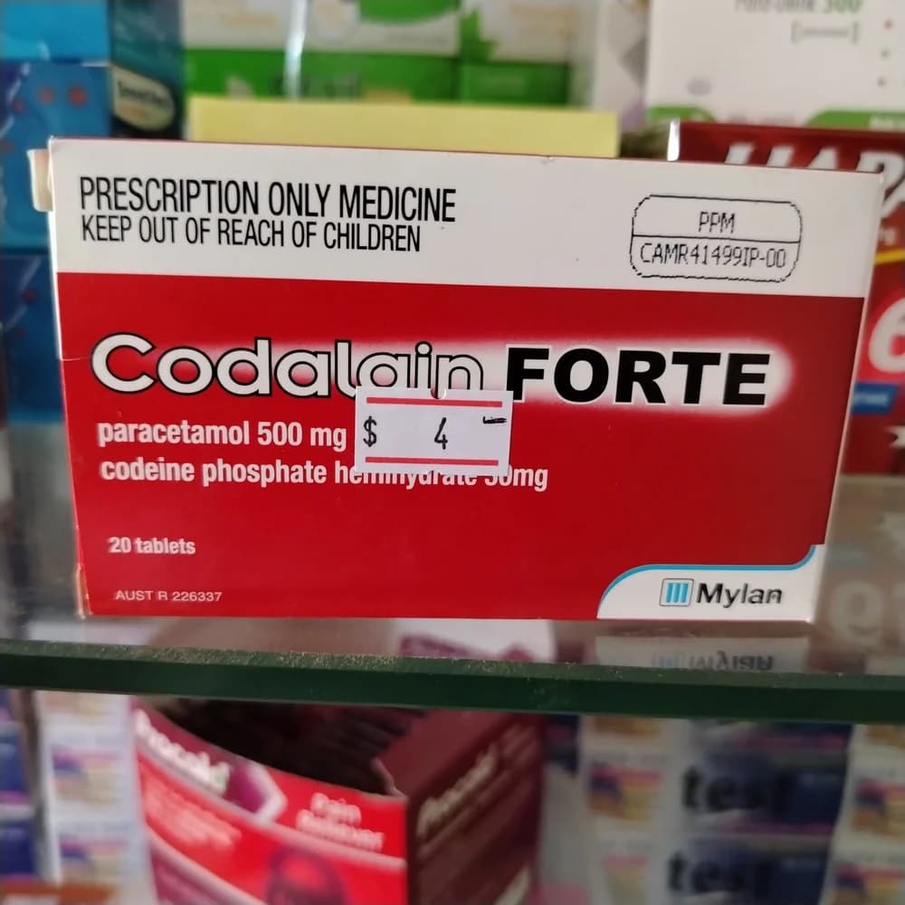 Codalgin Forte Paracetamol 500 mg, codeine phosphate hemihydrate 30 mg