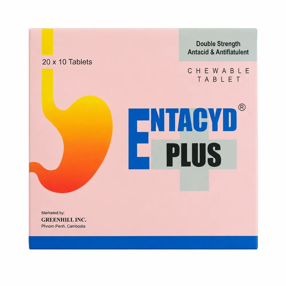 Entacyl Plus Chewable antacid and antiflatulent tablets