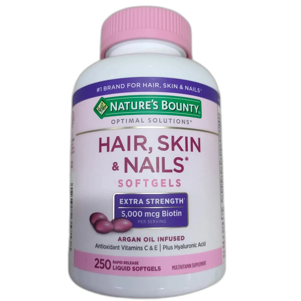 Nature's Bounty Optimal Solutions Hair, Skin & Nails Extra Strength 5000 mcg biotin per serving