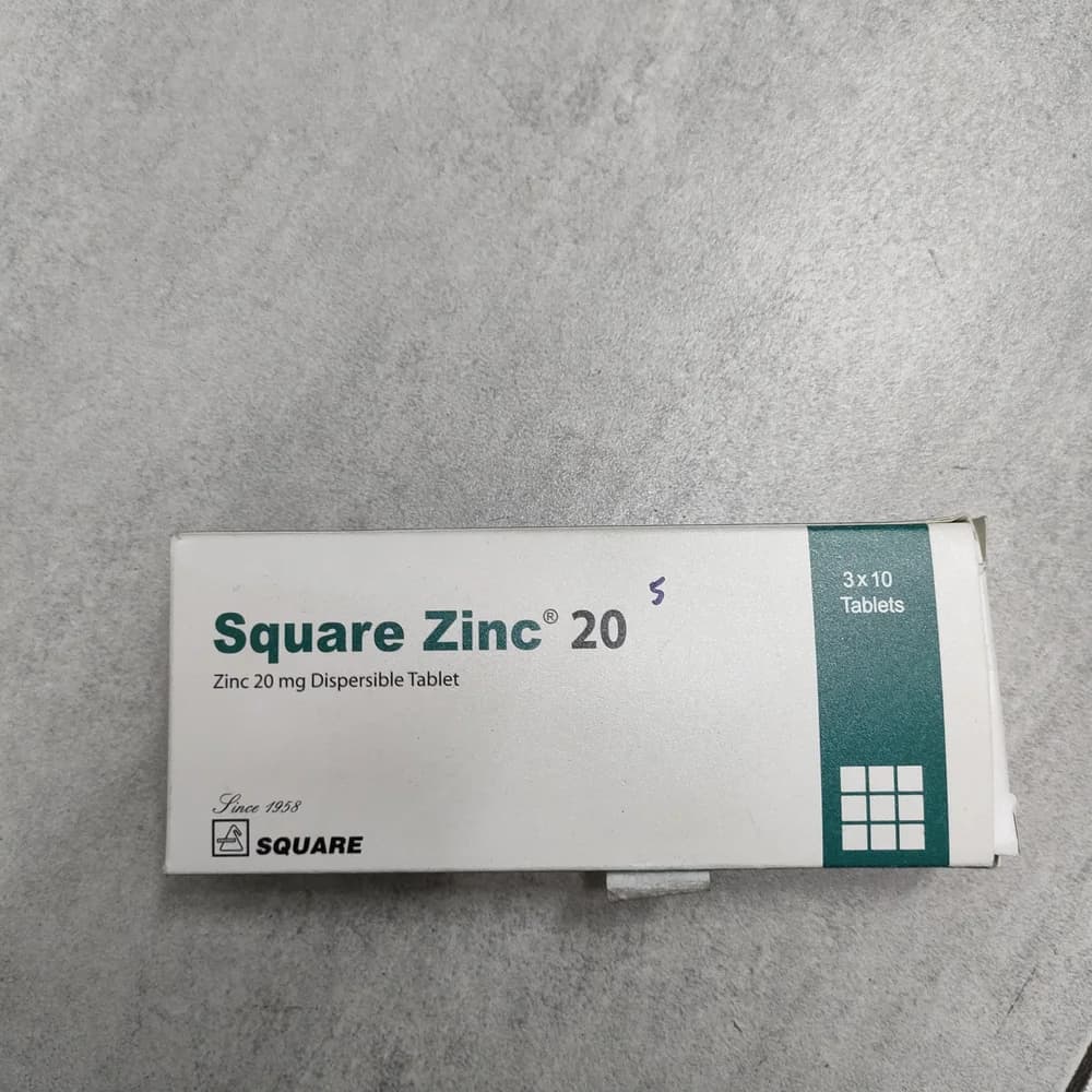 Square Zinc 20 20 mg per dispersible tablet