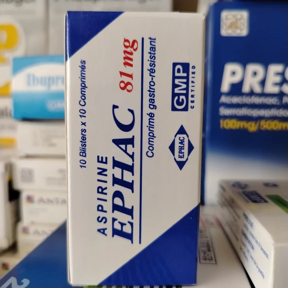 Aspirine EPHAC 81 Acetylsalicylic acid 81 mg per gastro-resistant tablet