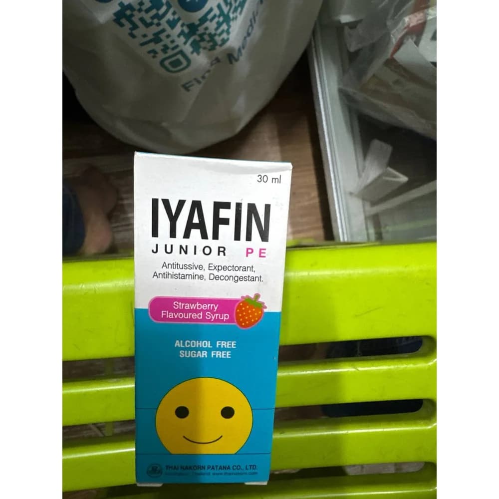 Iyafin Junior PE Dextromethorphan HBr 7.5 mg + Phenylephrine HCl 2.5 mg + Chlorpheniramine maleate 1 mg + Guaifenesin 50 mg / 5 mL