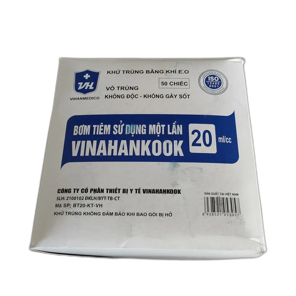 Vinahankook Disposable Syringe 20 mL; 23G × 1 in needle